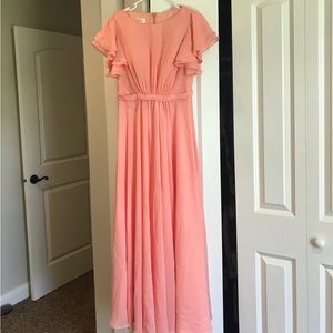 Peach chiffon dress